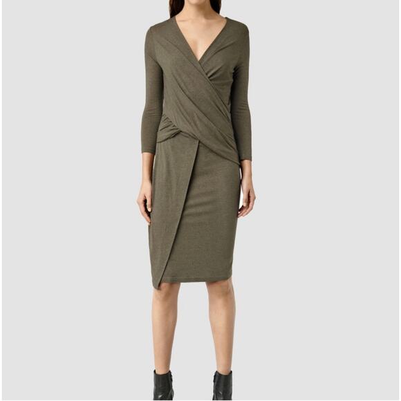AllSaints Dresses & Skirts - AllSaints Adria Midi Dress in Wren Brown NEW Size Medium